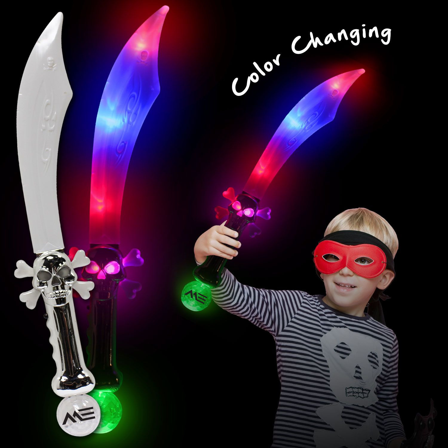 23" LED Pirate Sword with Flashing Color Lights Product Image