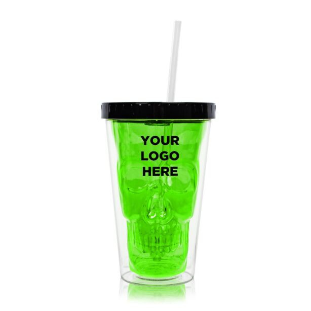 Neon Green LED Skull Cup Product Image