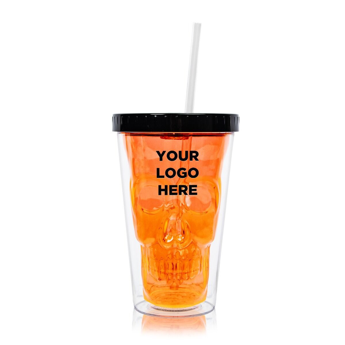 Neon Orange LED Skull Cup Product Image