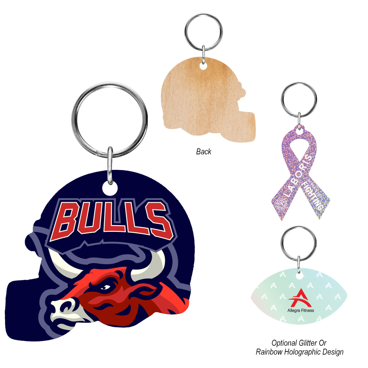 Full Color 4" Wood Key Tag Product Image