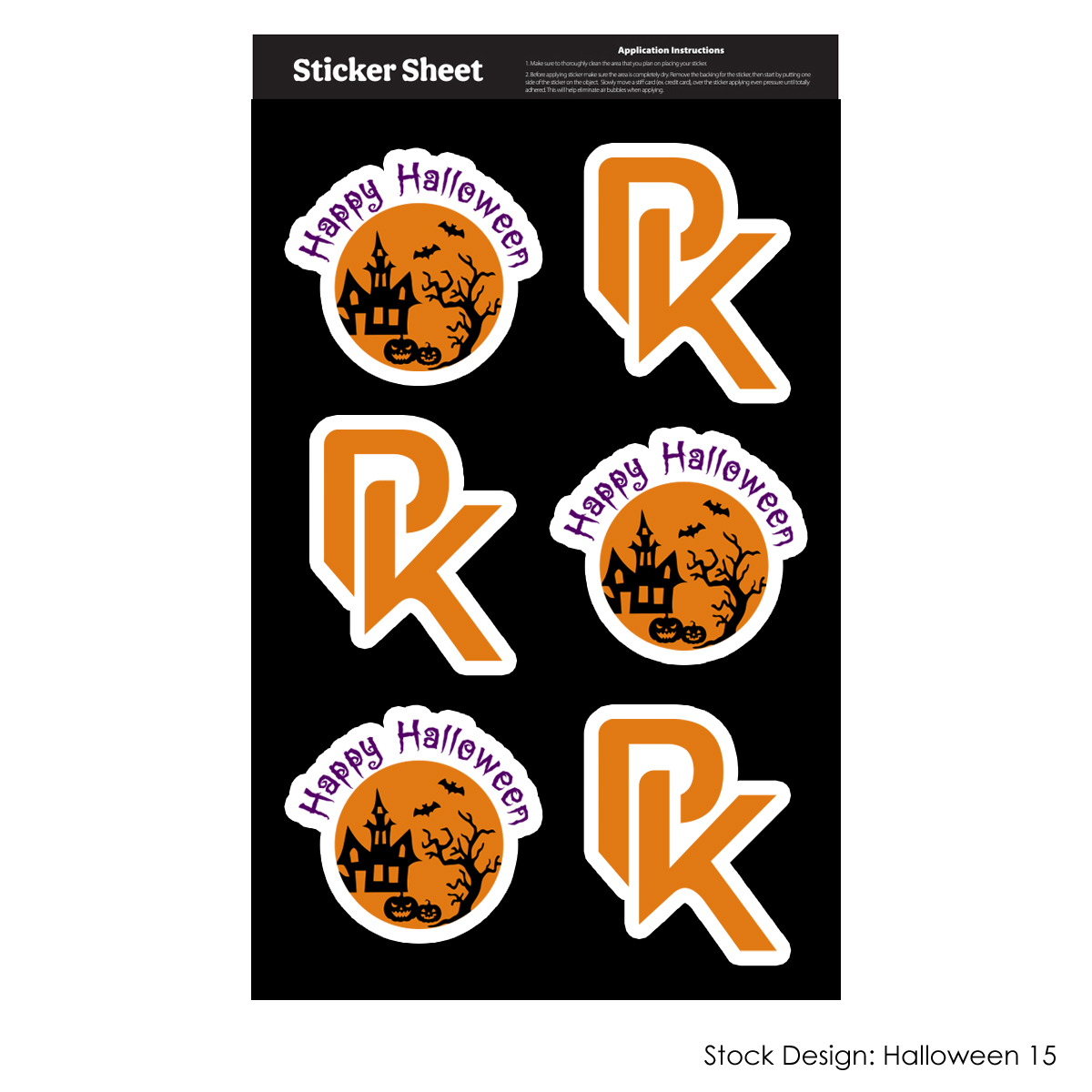 Custom Shape 11.5" x 7" Halloween Sticker Sheet Product Image