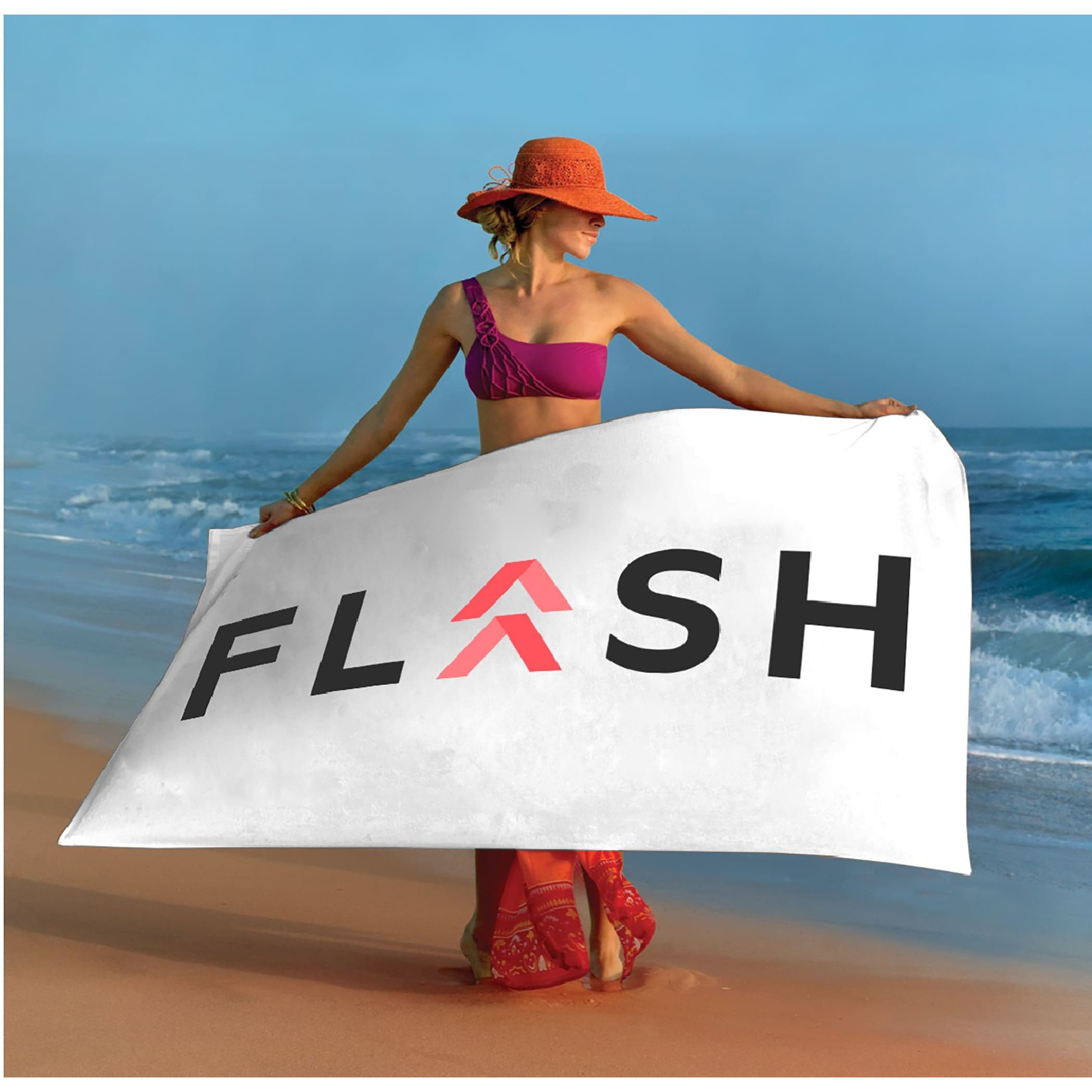 Towel Specialties White Basic Weight Beach Towel Product Image