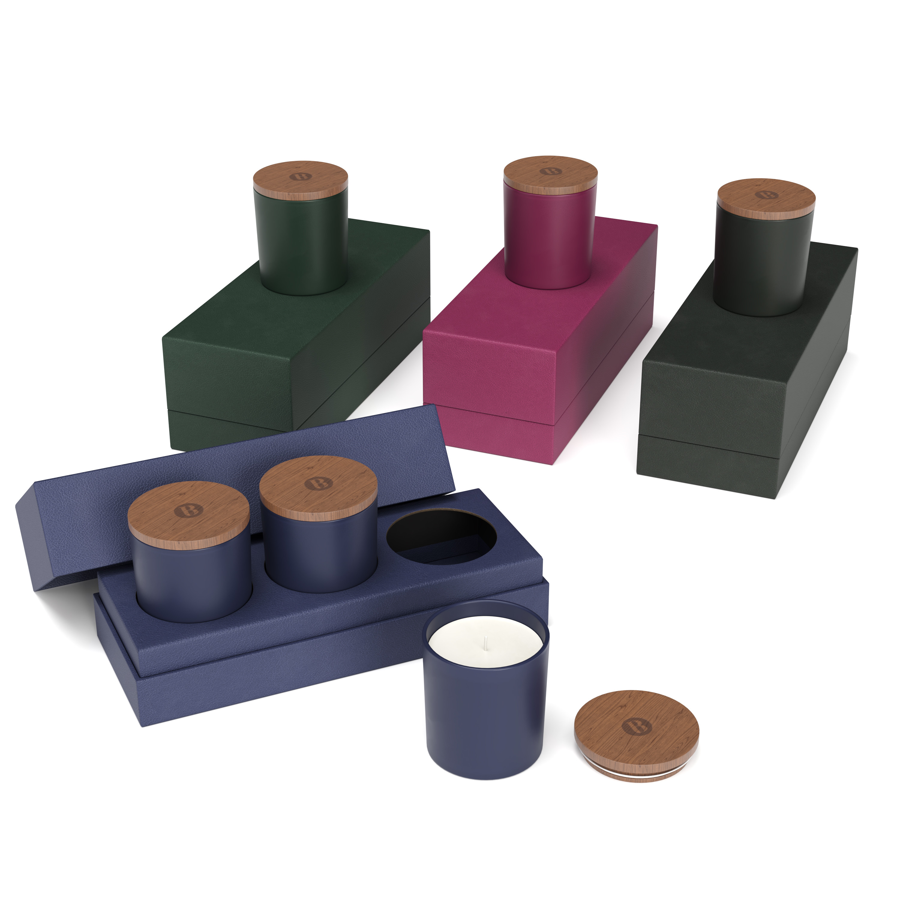 Vista Glass Candle 3-Pack with Acacia Wood Lids Product Image