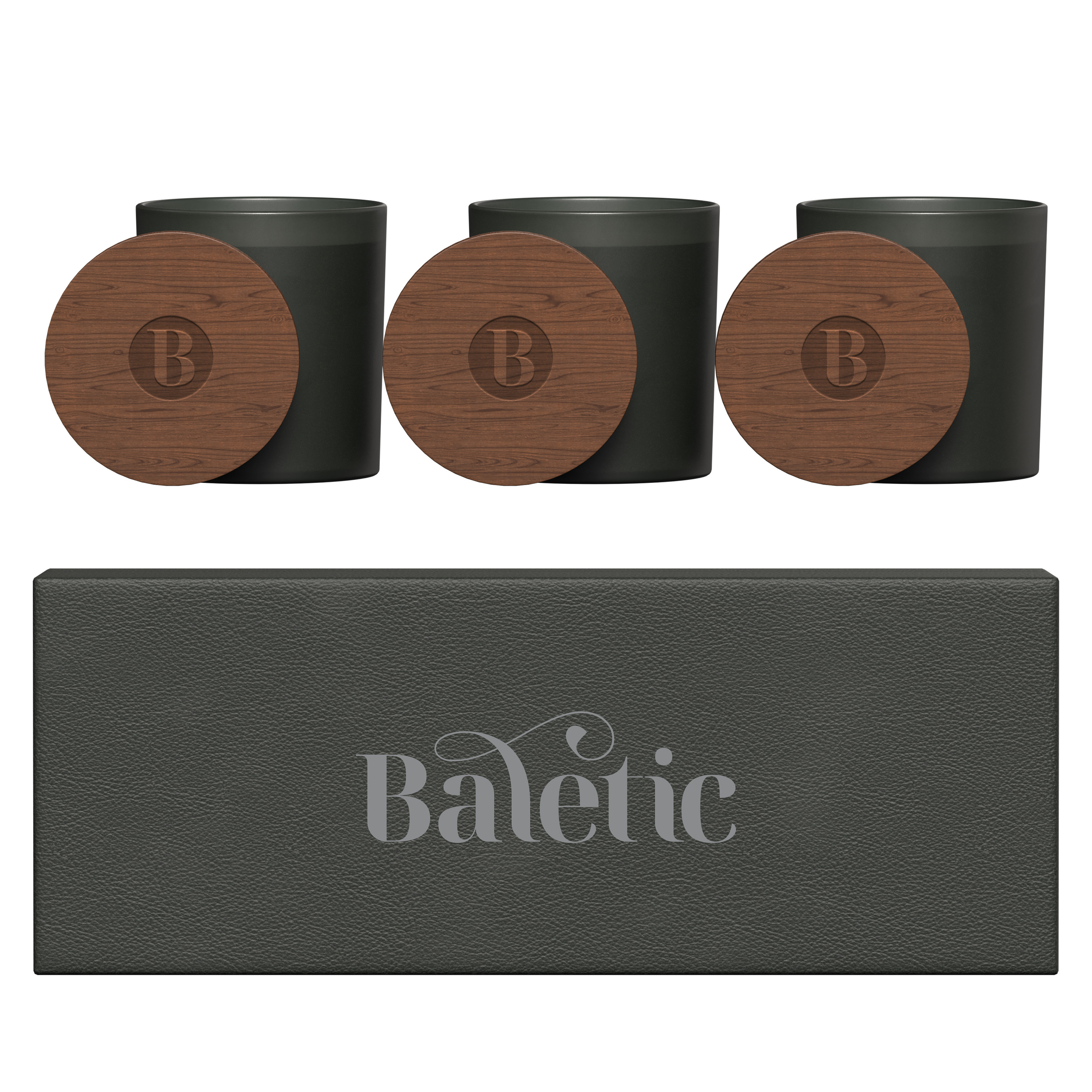 Vista Glass Candle 3-Pack with Acacia Wood Lids Product Image