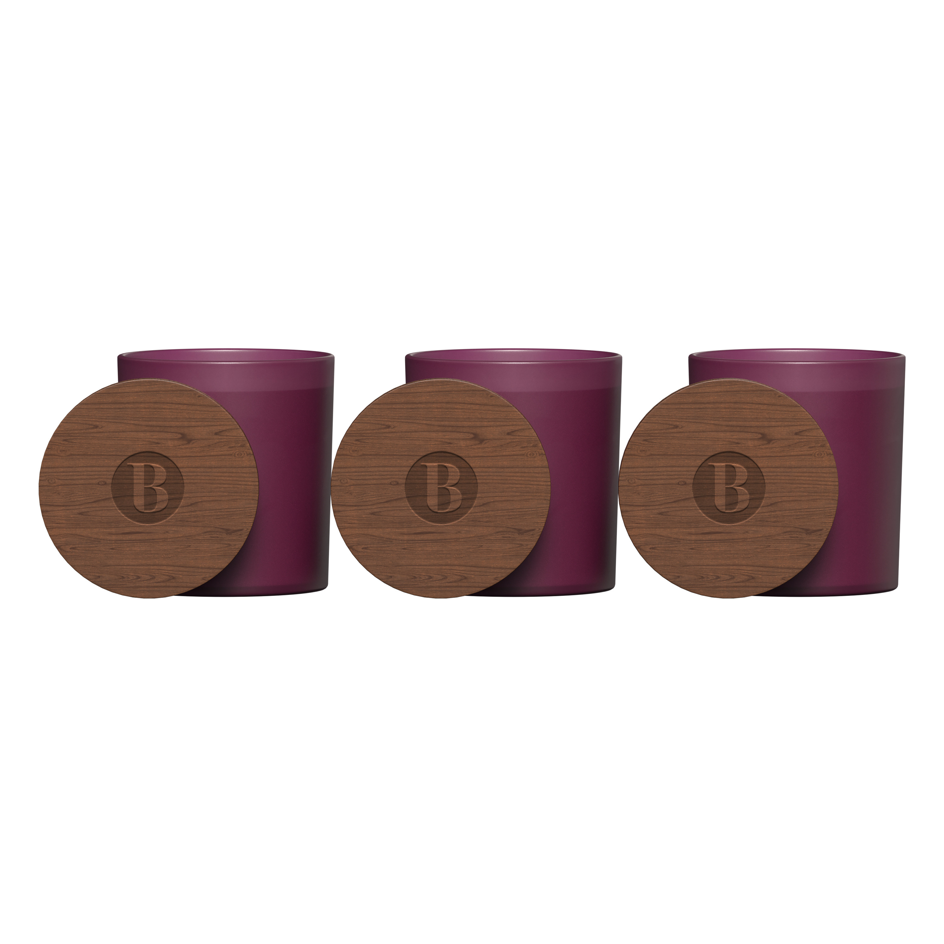 Vista Glass Candle 3-Pack with Acacia Wood Lids Product Image