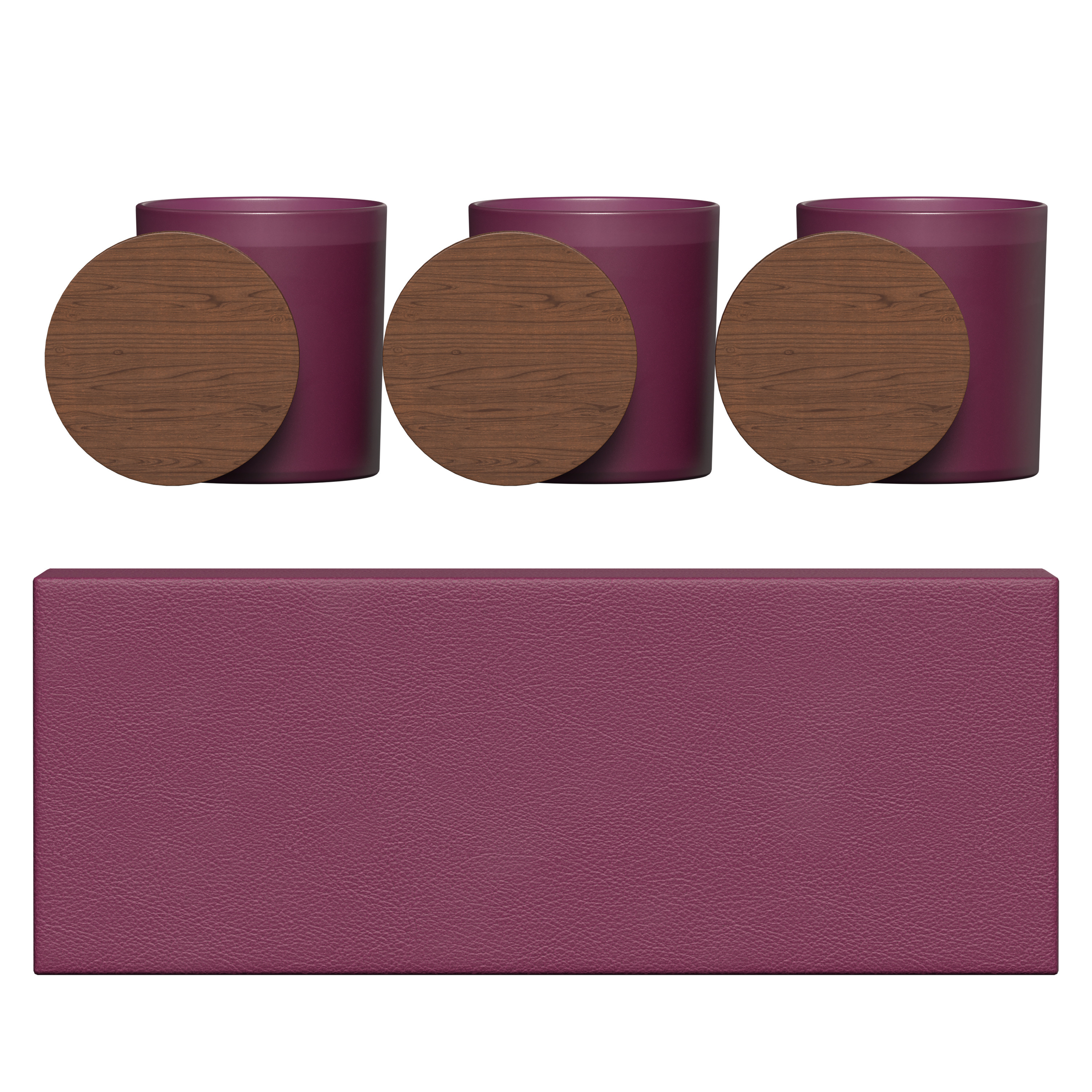 Vista Glass Candle 3-Pack with Acacia Wood Lids Product Image