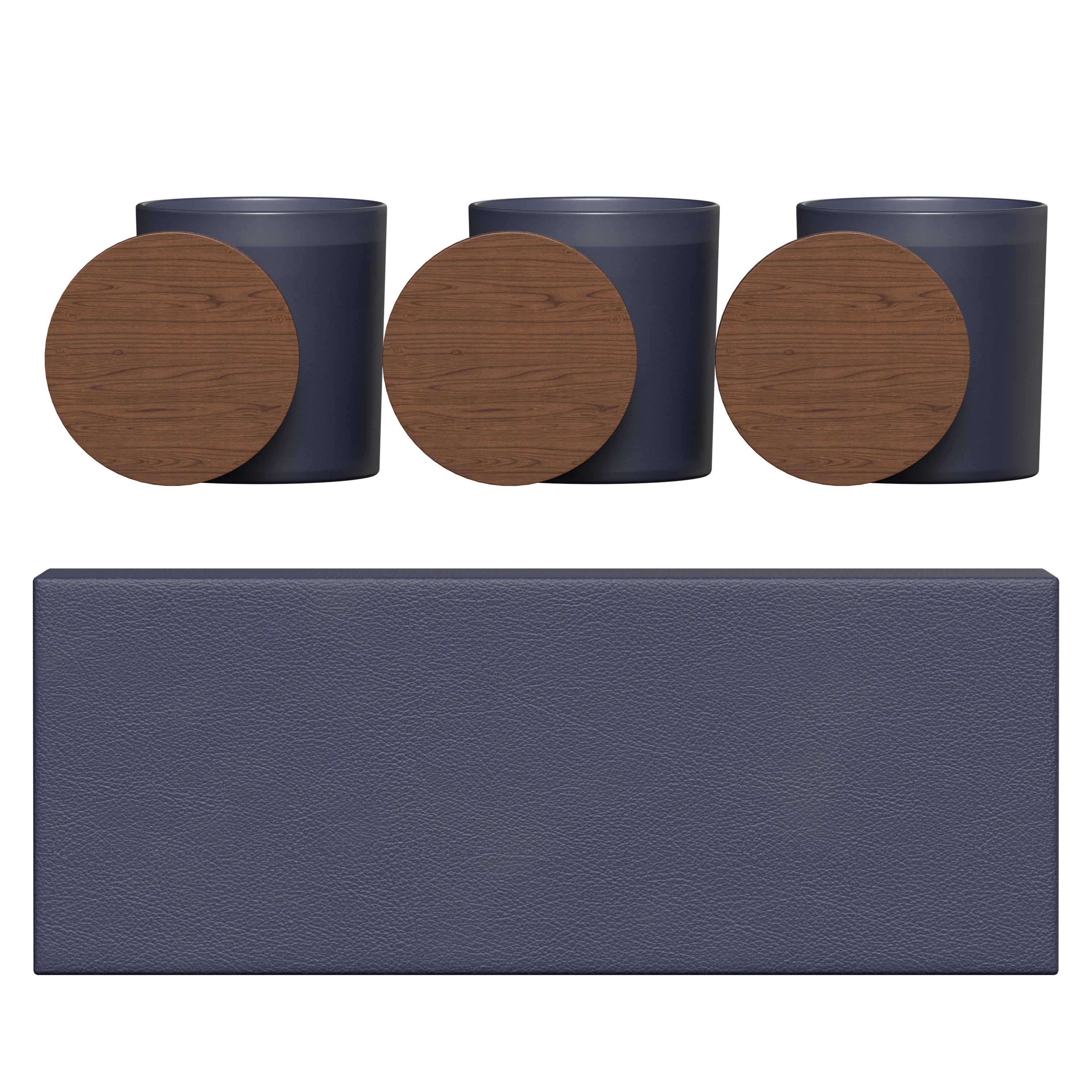 Vista Glass Candle 3-Pack with Acacia Wood Lids Product Image