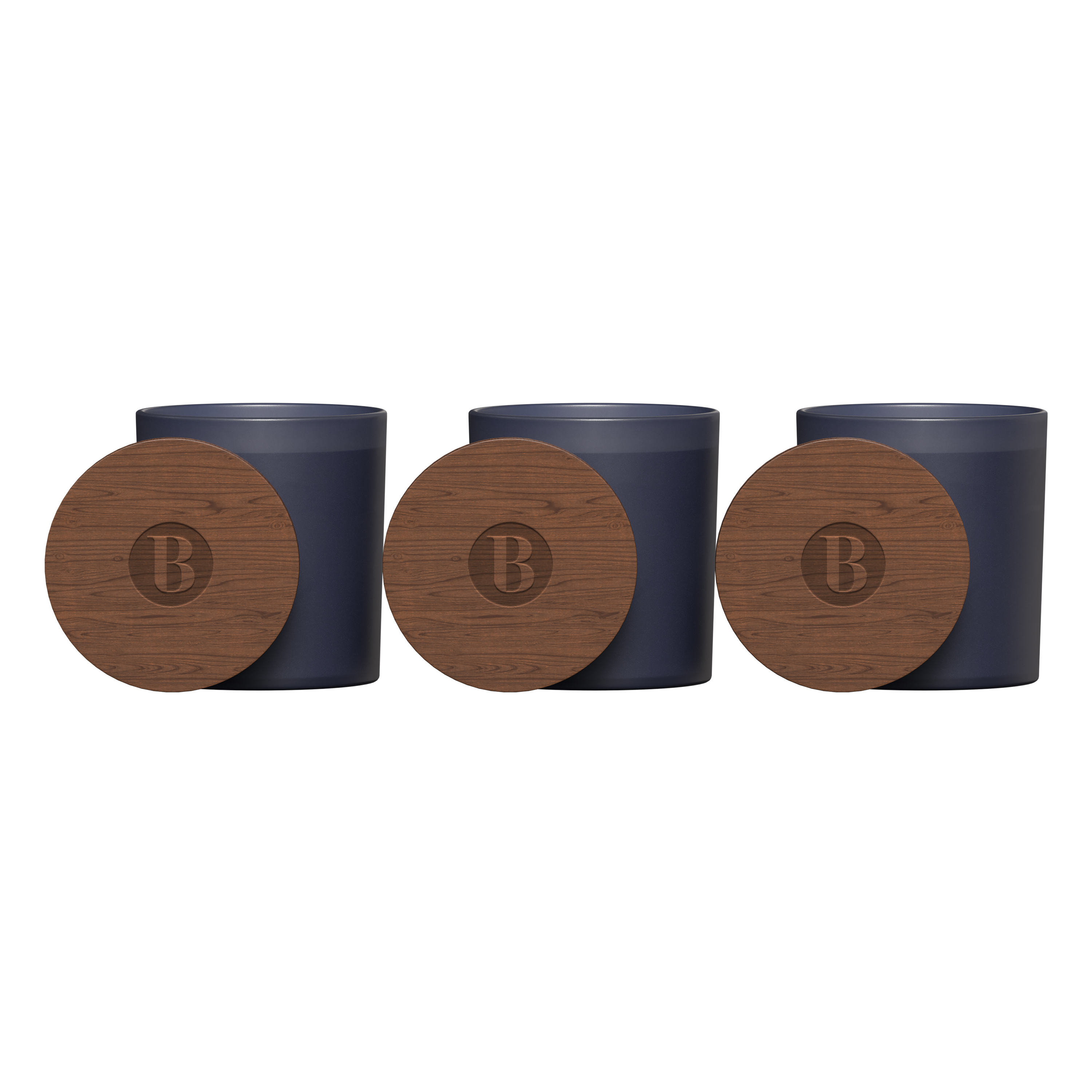 Vista Glass Candle 3-Pack with Acacia Wood Lids Product Image