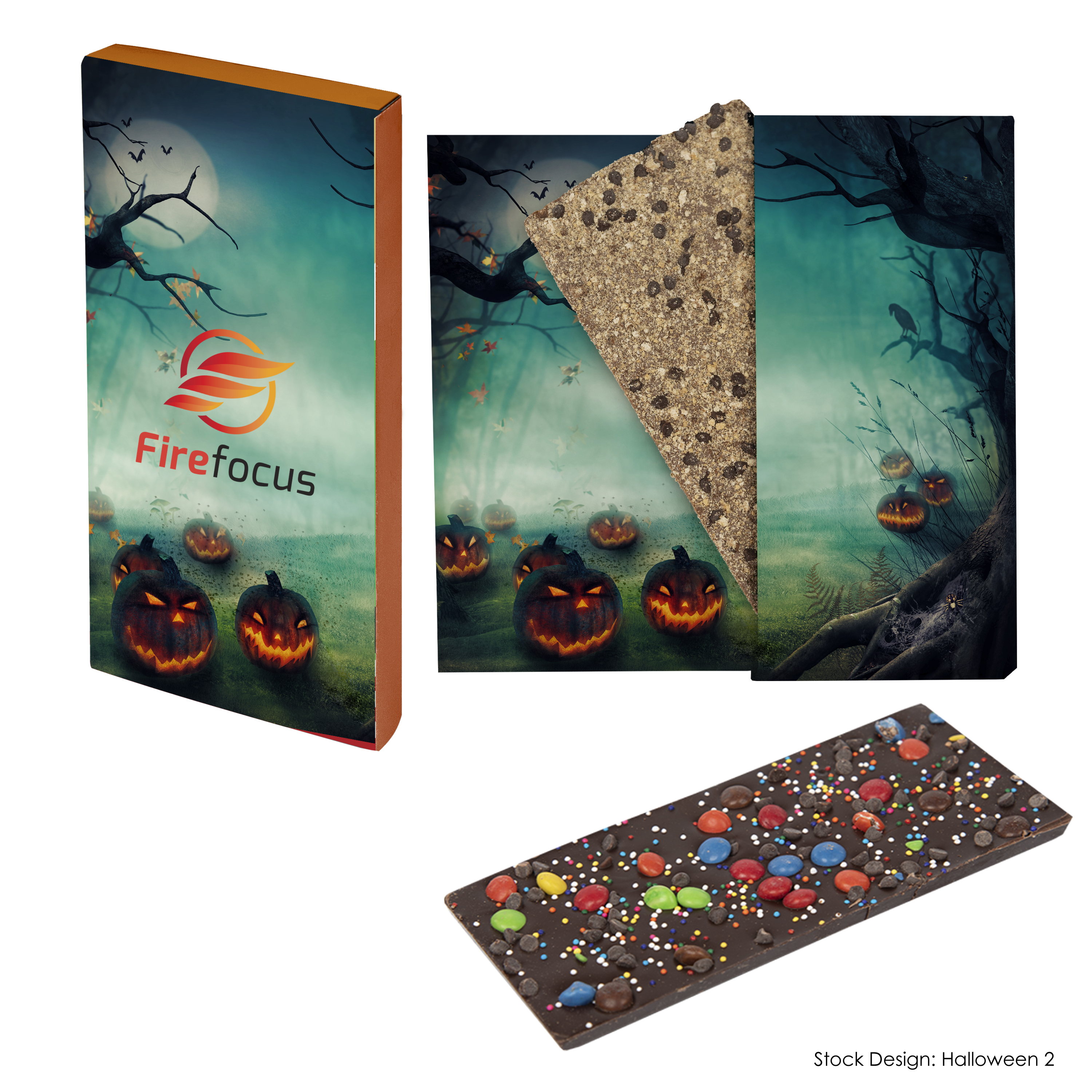 Halloween Gourmet Chocolate Bar in Card Box Product Image