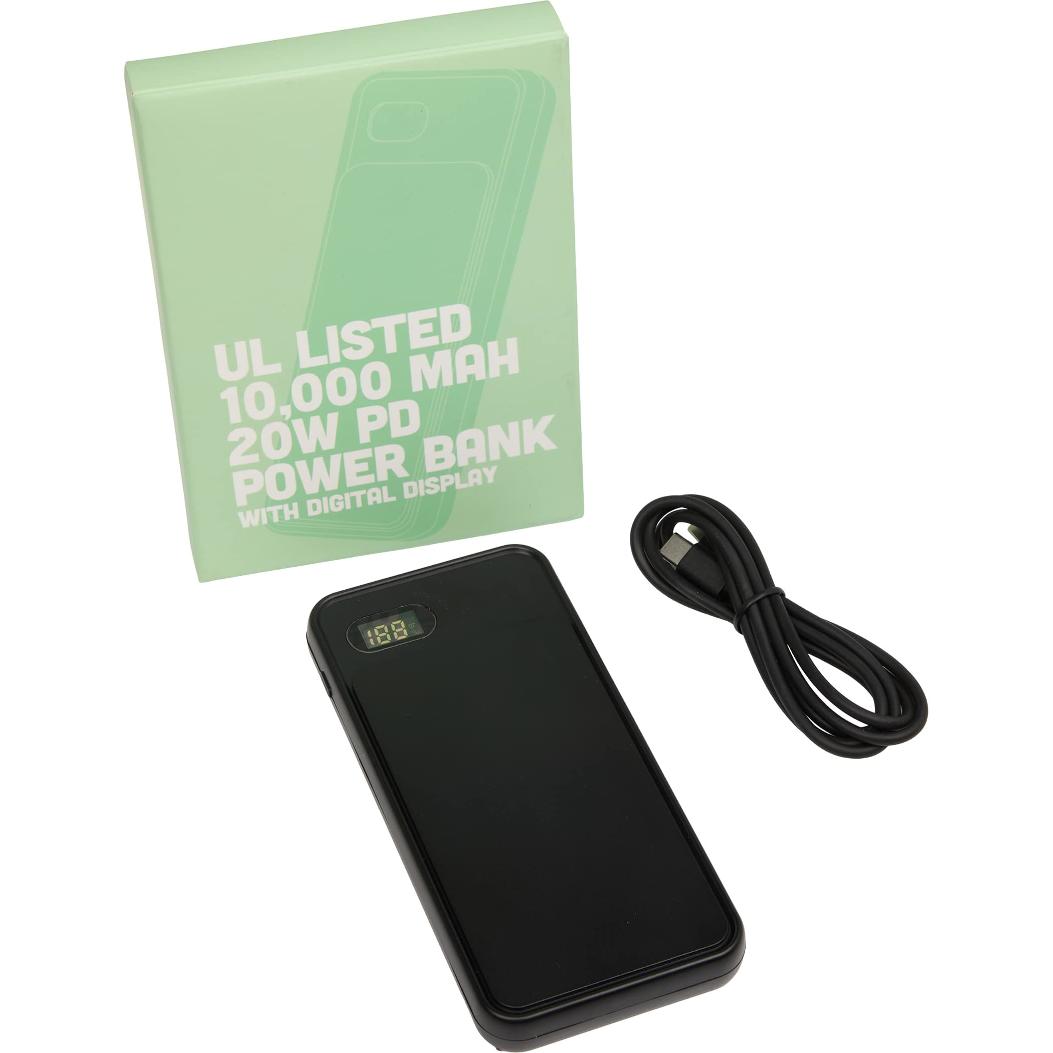 UL Listed 10,000 mAh 20W Digital Display Power Bank Product Image