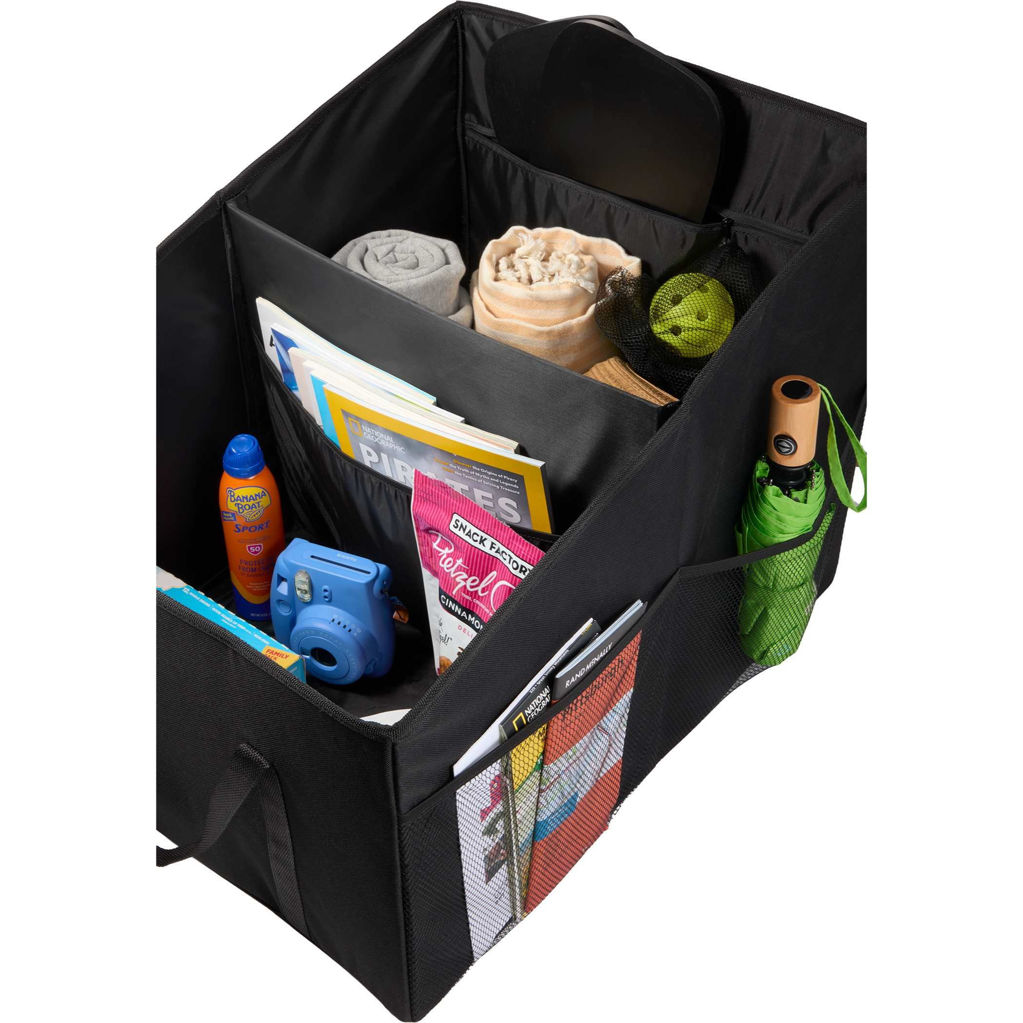 Recycled Trunk Organizer with Divider, Mesh Pockets & Carry Straps Product Image