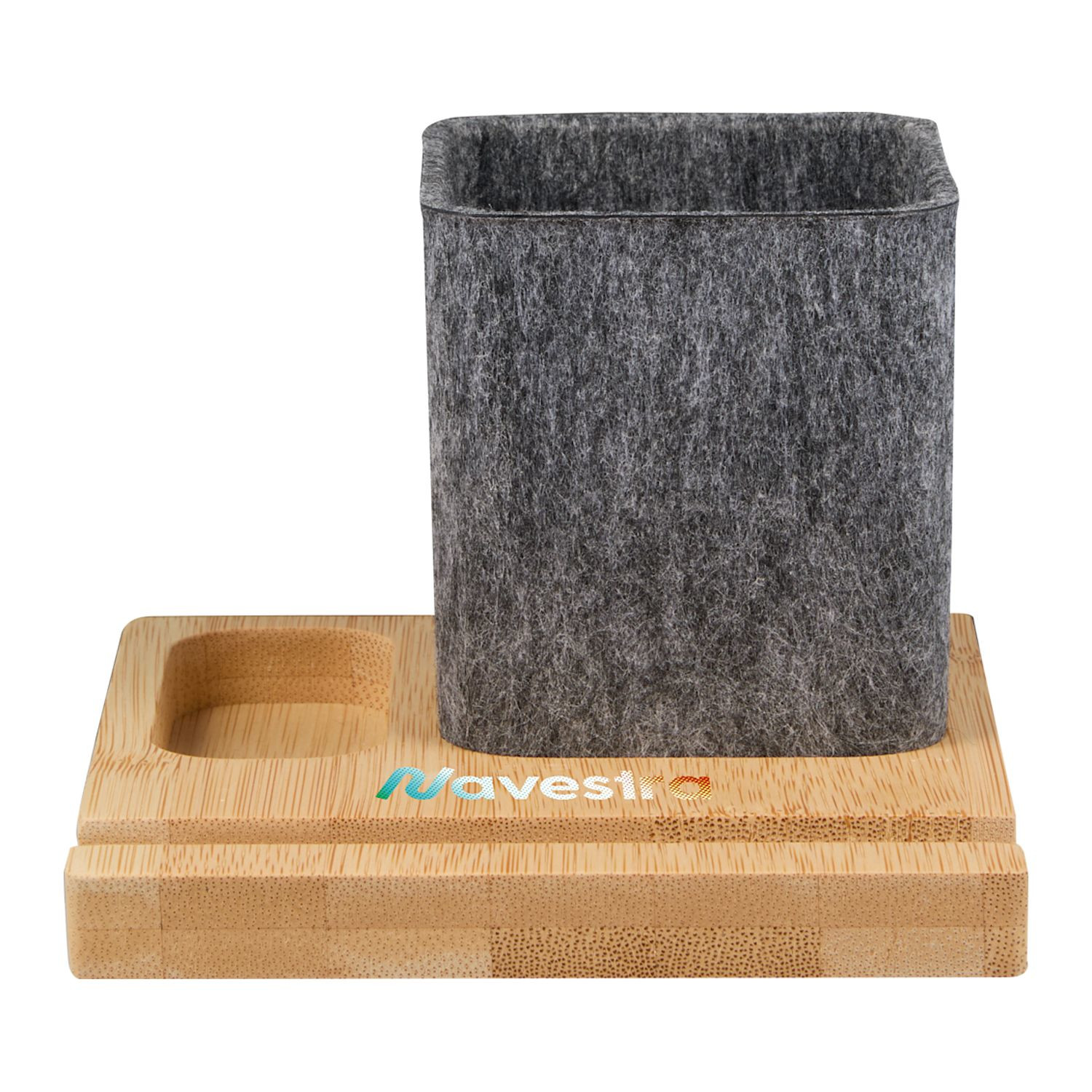 Recycled Felt & Bamboo Pen Holder Product Image