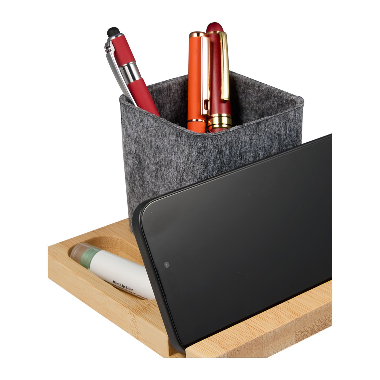 Recycled Felt & Bamboo Pen Holder Product Image