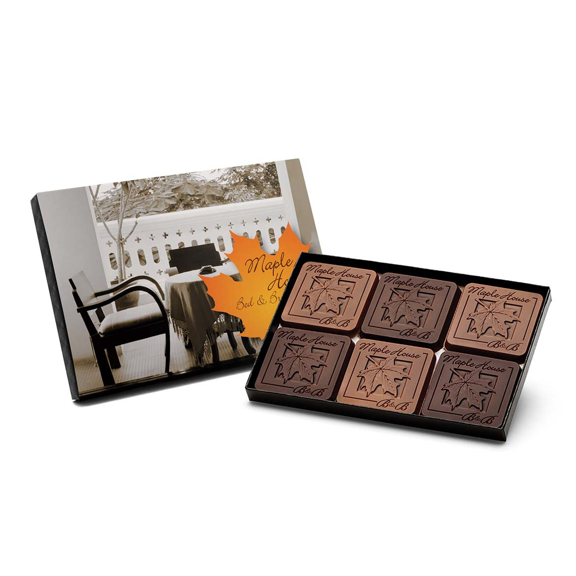 12-Piece Ensemble Chocolate Box with Full Color Box Sleeve Product Image