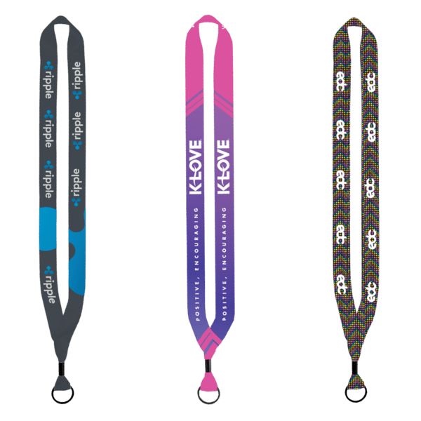 3/4" Dye-Sublimated Lanyard with Metal Crimp and Metal Split-Ring Product Image