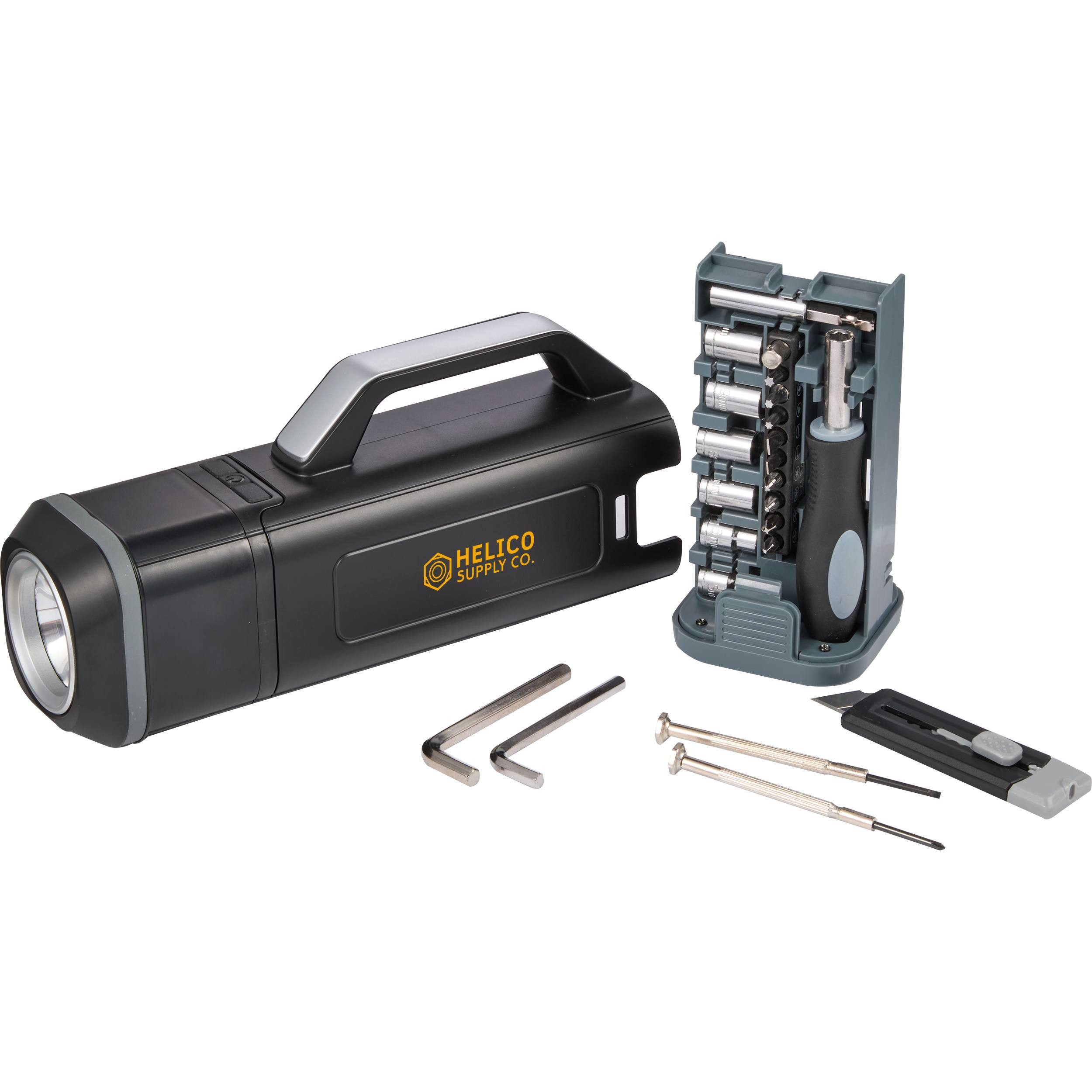Tool Set With Rechargeable LED Flashlight Product Image