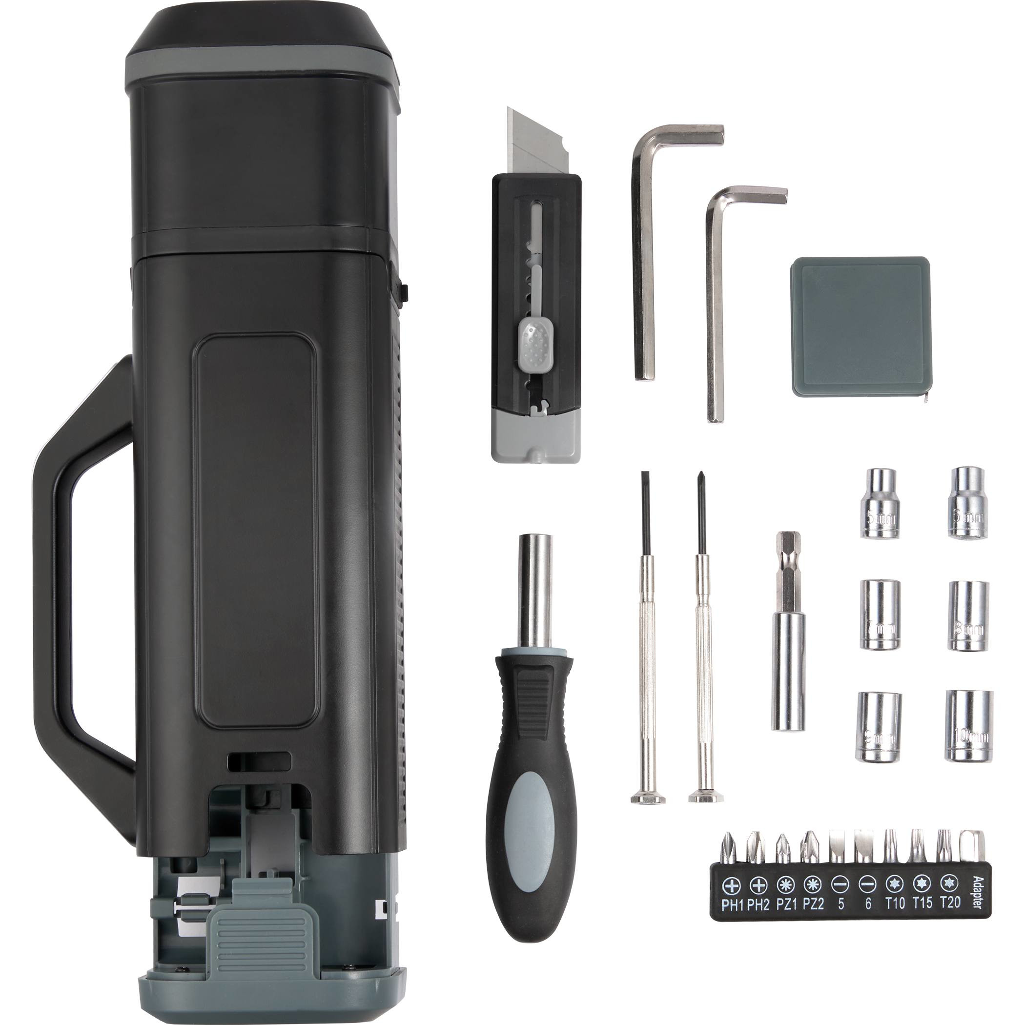 Tool Set With Rechargeable LED Flashlight Product Image
