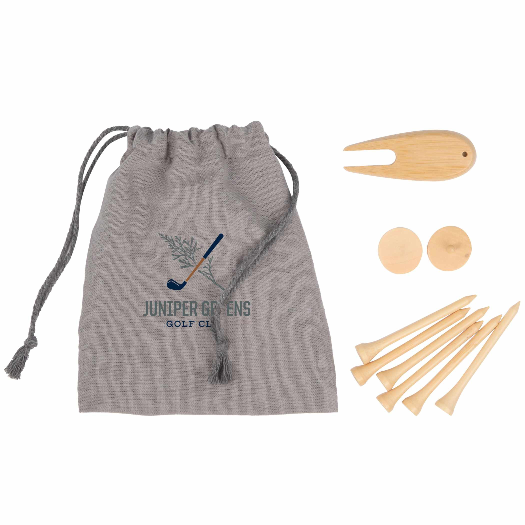 Bamboo Golf Tee Set with Recycled Pouch Product Image