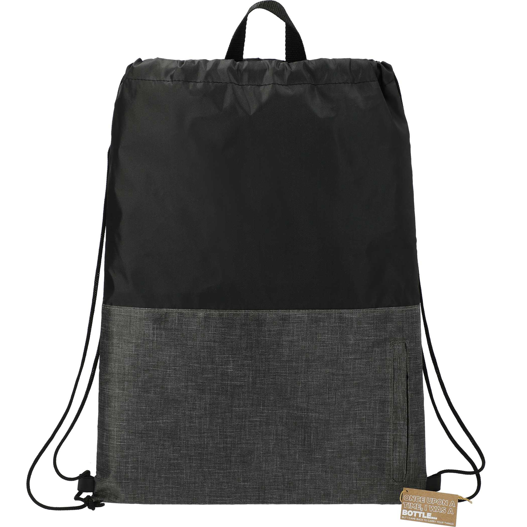 Ash Zippered Recycled Drawstring Bag Product Image