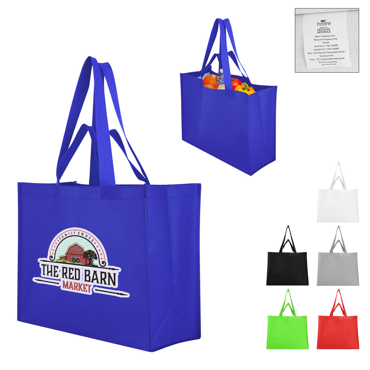 Matte Laminated Recycled Non-Woven Dual Handle Shopper Tote Bag Product Image