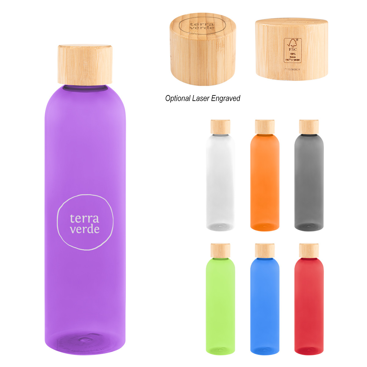 Jordan rPET Bottle With Bamboo Lid - 32 Oz. Product Image