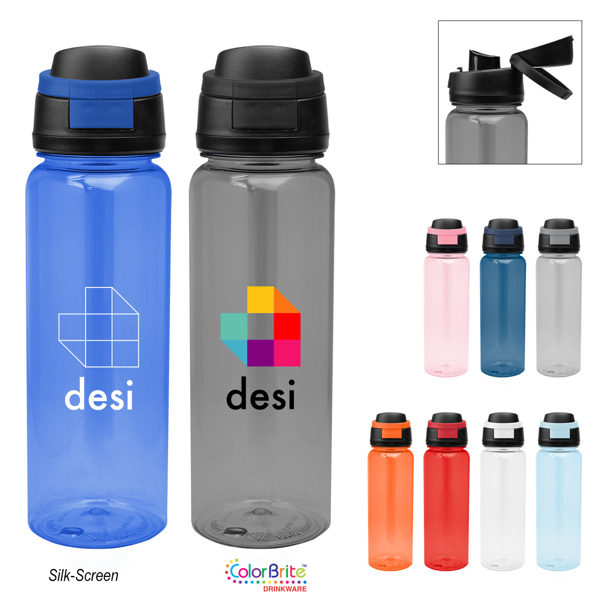 32 Oz. Pop Sip RPET Bottle Product Image