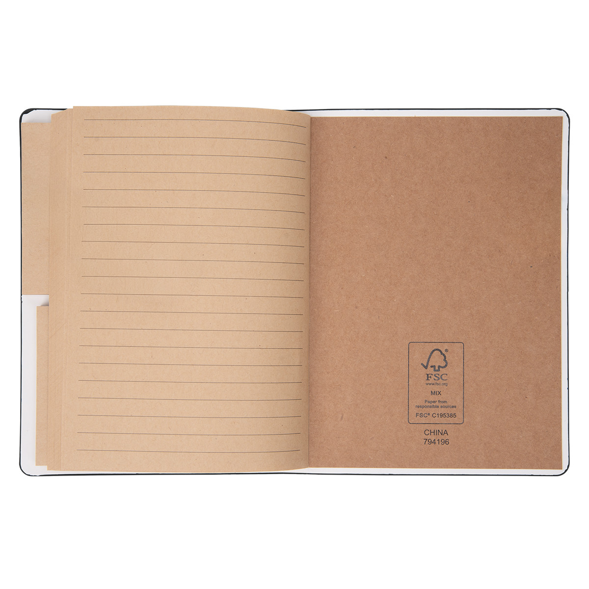 Theo Recycled PU Notebook With Kraft Paper And Sticky Notes Product Image