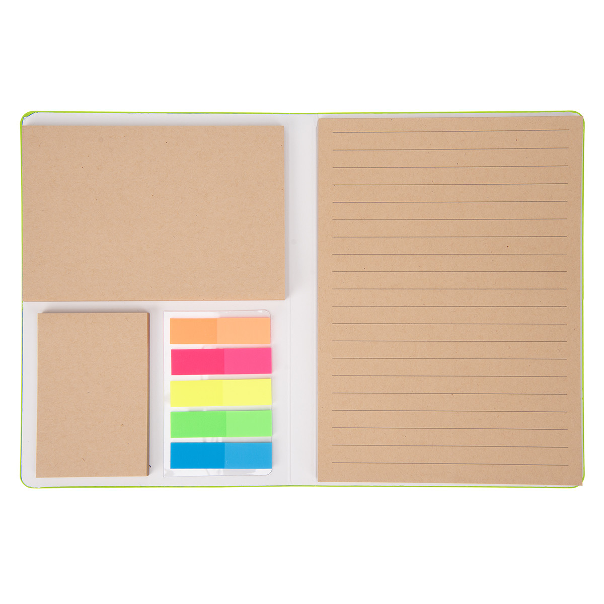 Theo Recycled PU Notebook With Kraft Paper And Sticky Notes Product Image