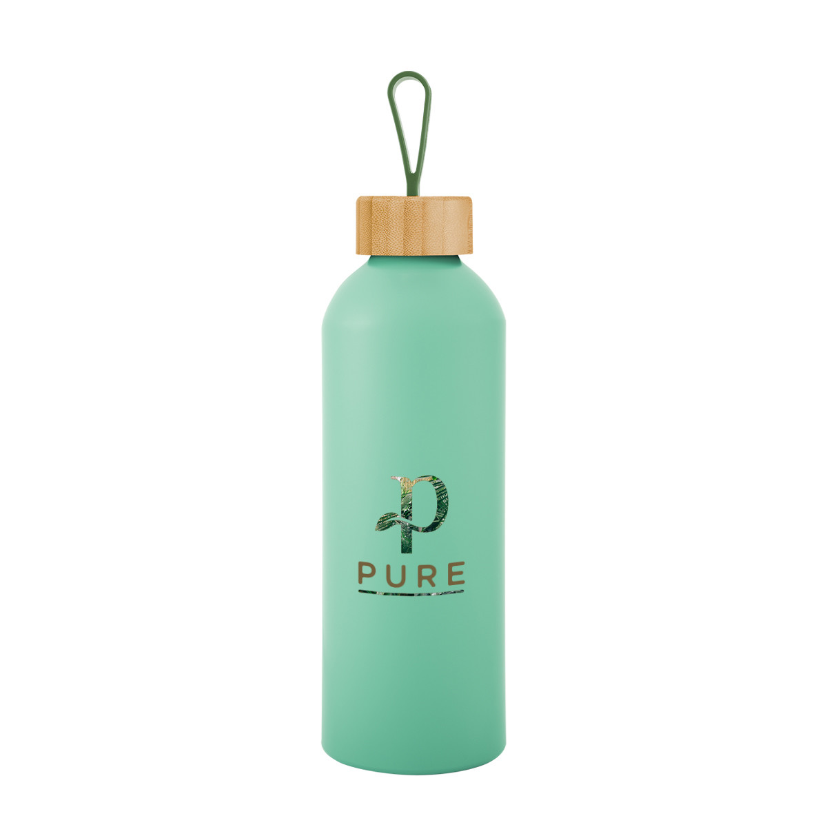 25 Oz. Blaire Recycled Aluminum Bottle With Bamboo Lid And Carry Handle Product Image