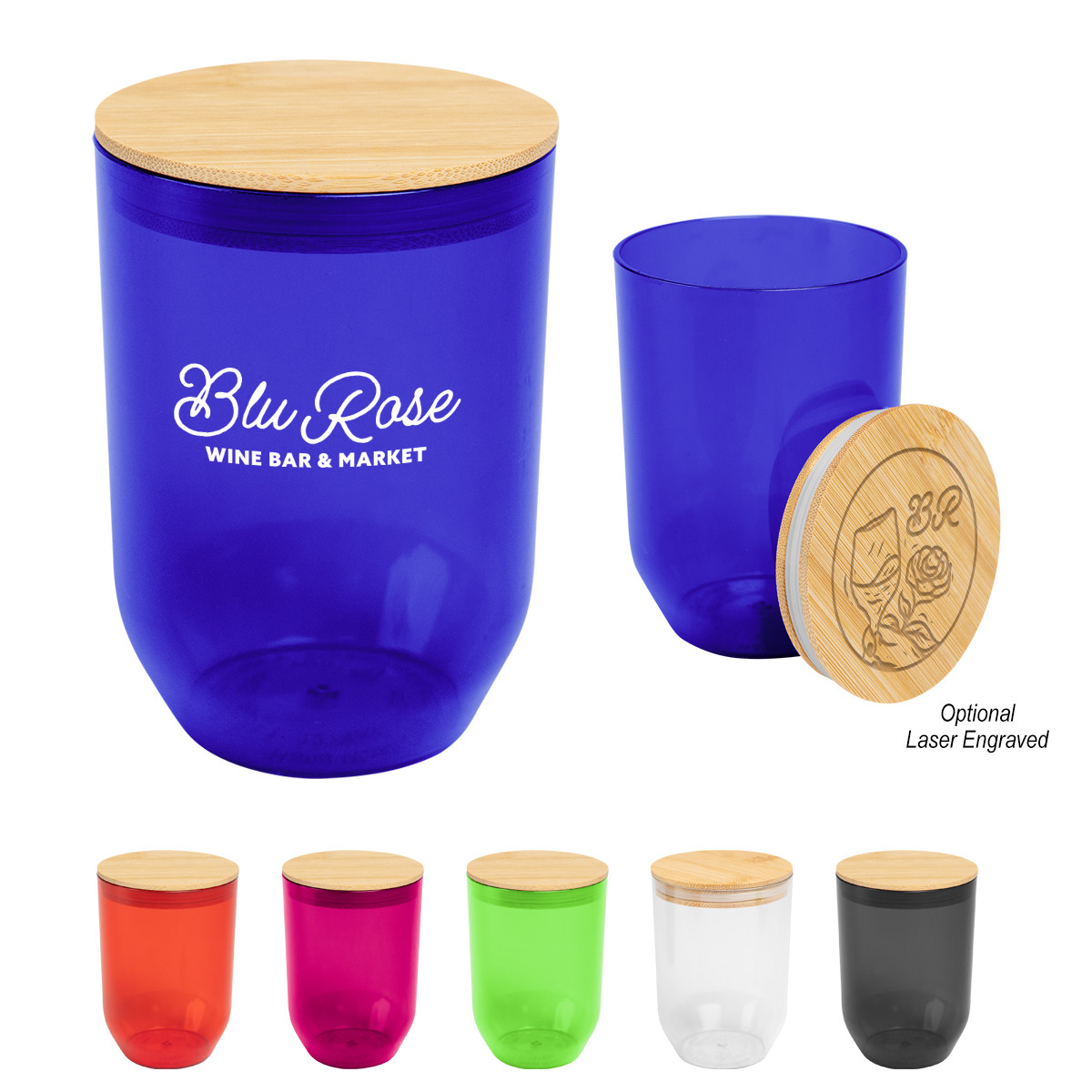 12 Oz. Montrose rPET Wine Tumbler With Bamboo Lid Product Image