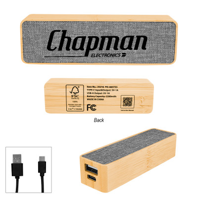 2,200 mah Bamboo & rPET Power Bank Product Image