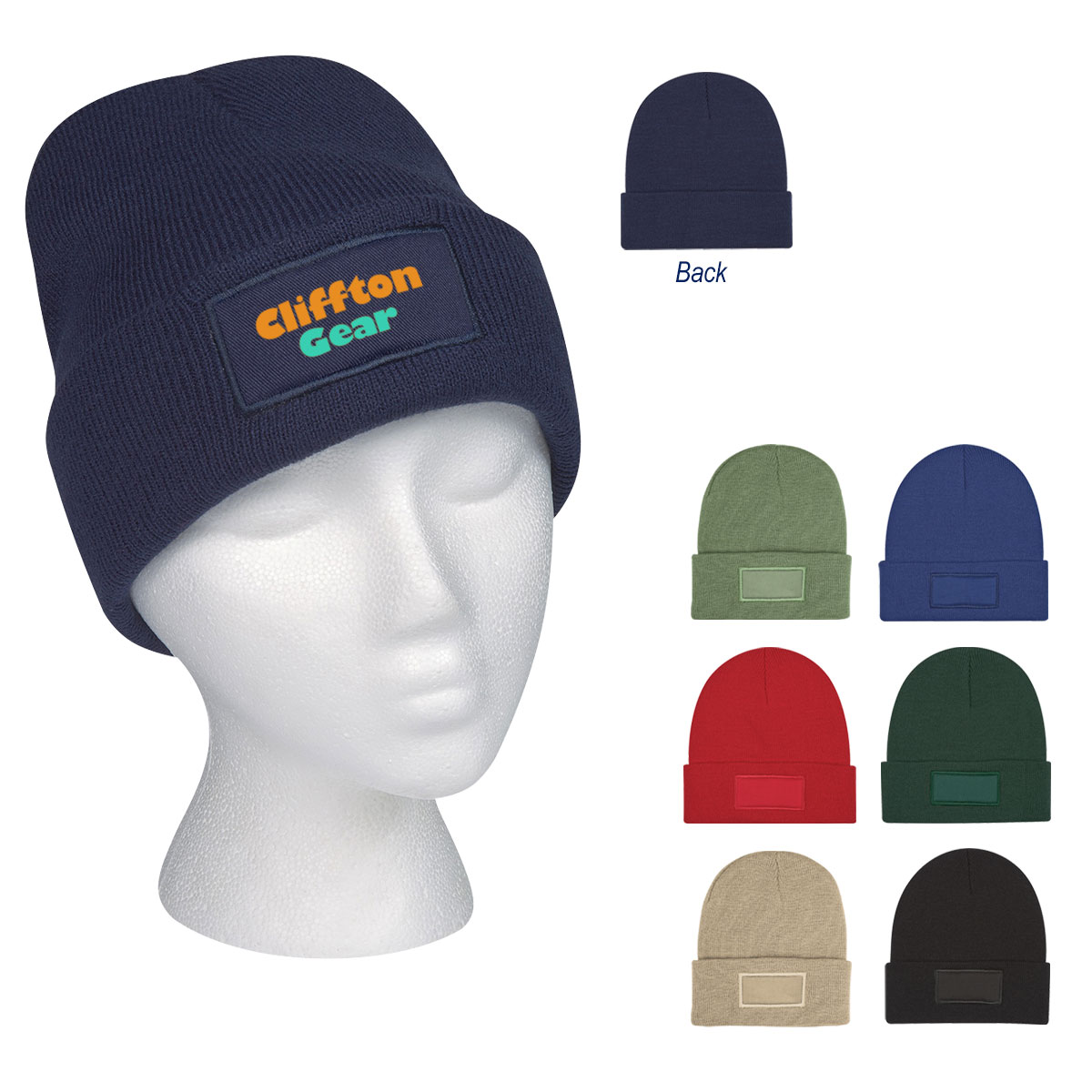 Patch Knit Beanie With Cuff Product Image