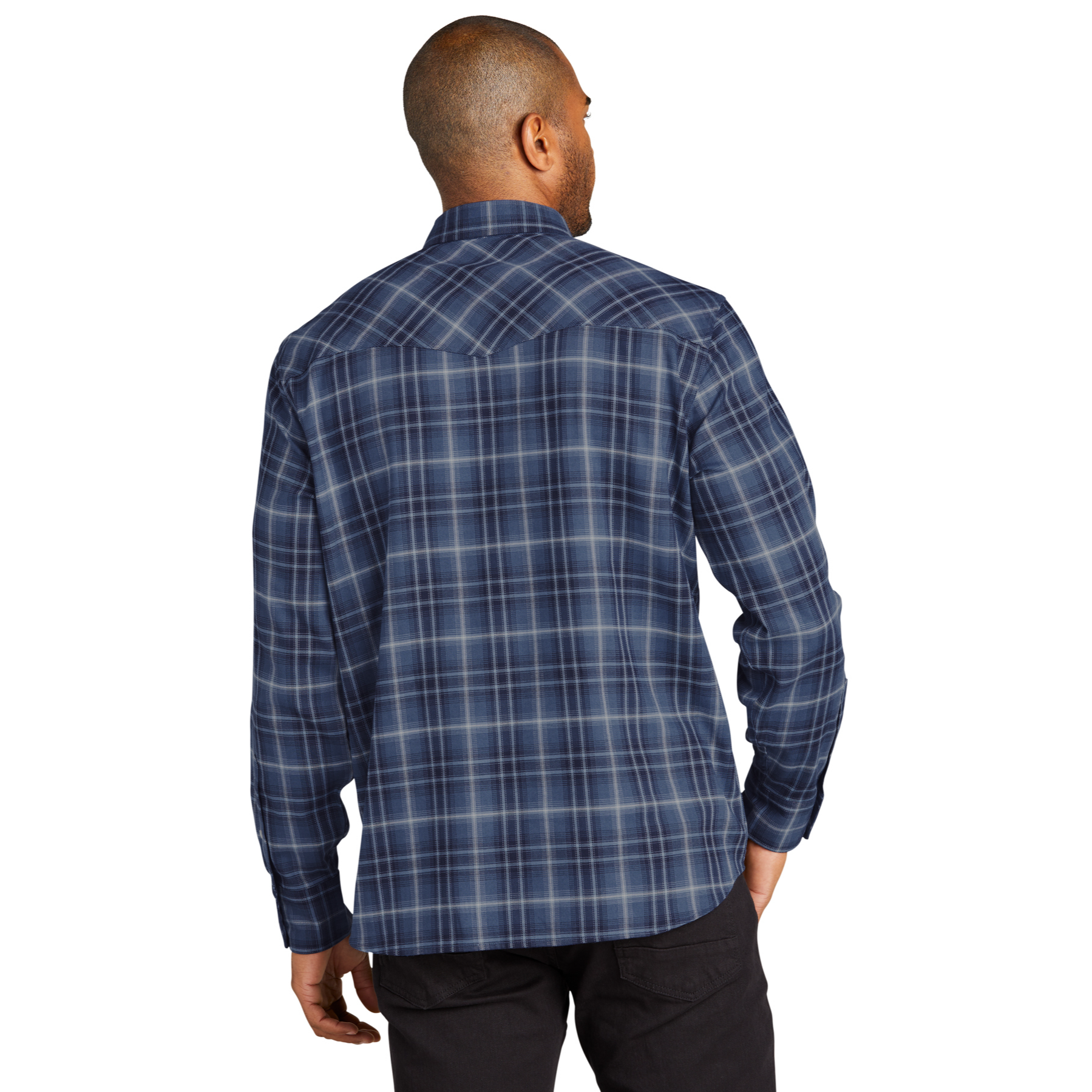 Port Authority Men's Long Sleeve Ombre Plaid Shirt Product Image