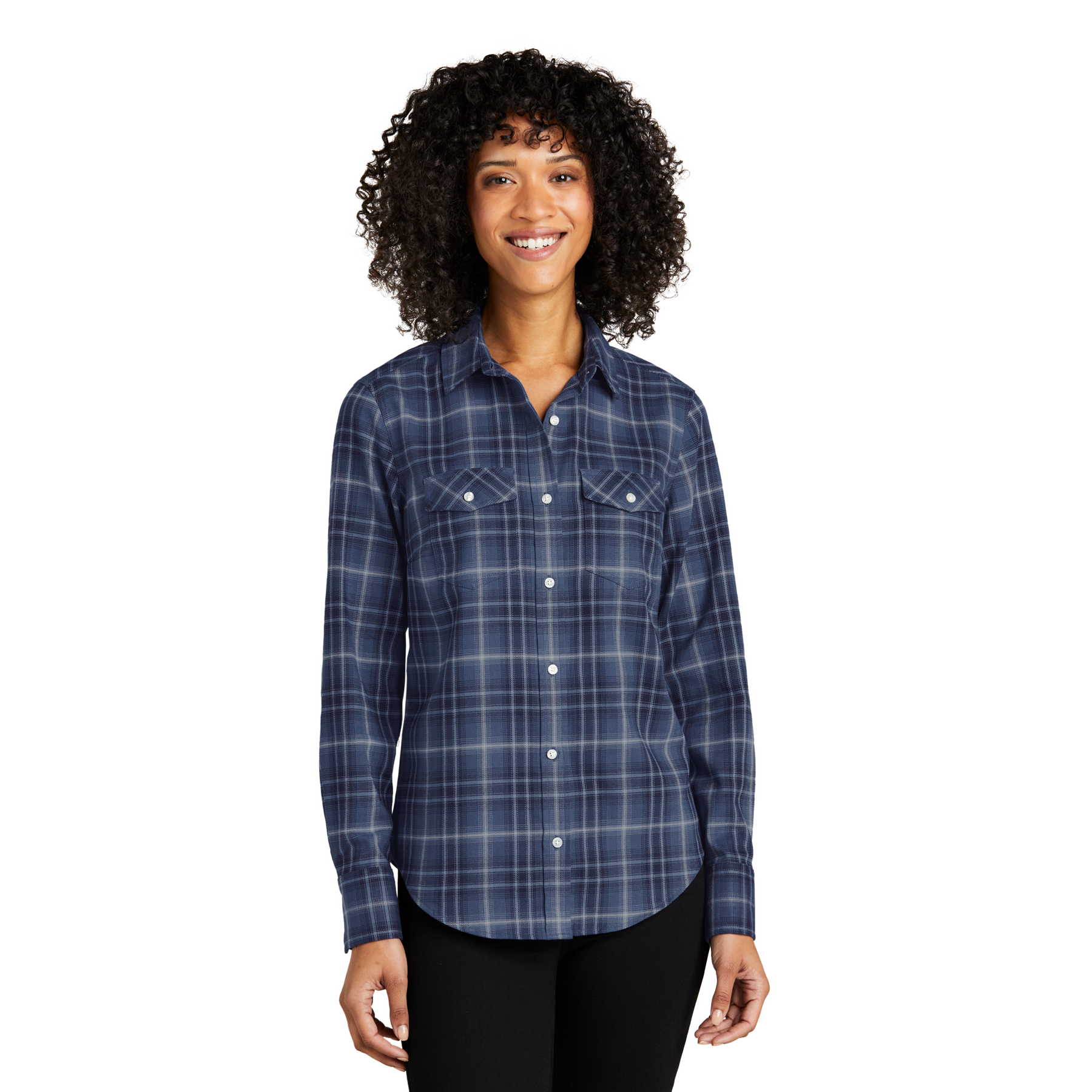 Port Authority Women's Long Sleeve Ombre Plaid Shirt Product Image