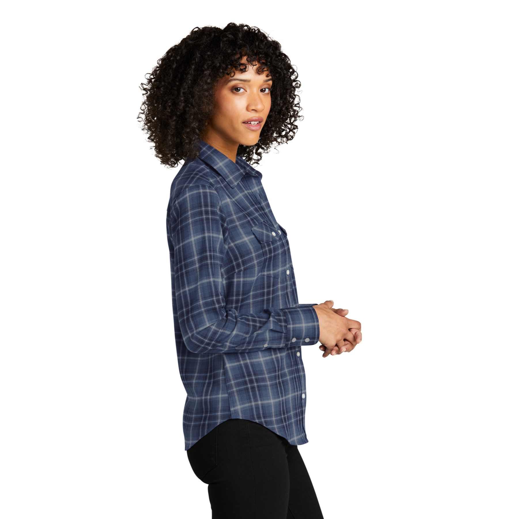 Port Authority Women's Long Sleeve Ombre Plaid Shirt Product Image