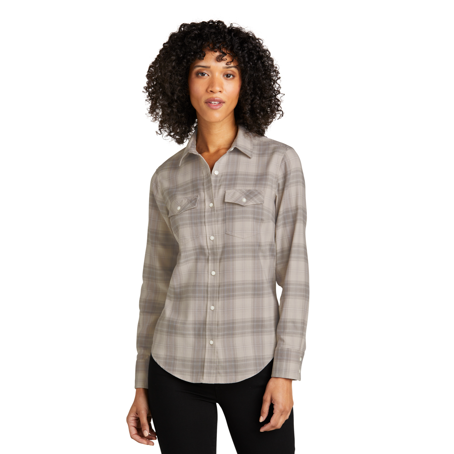 Port Authority Women's Long Sleeve Ombre Plaid Shirt Product Image