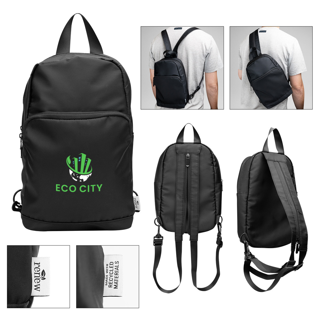 Caleb rPET Convertible Backpack And Sling Bag Product Image