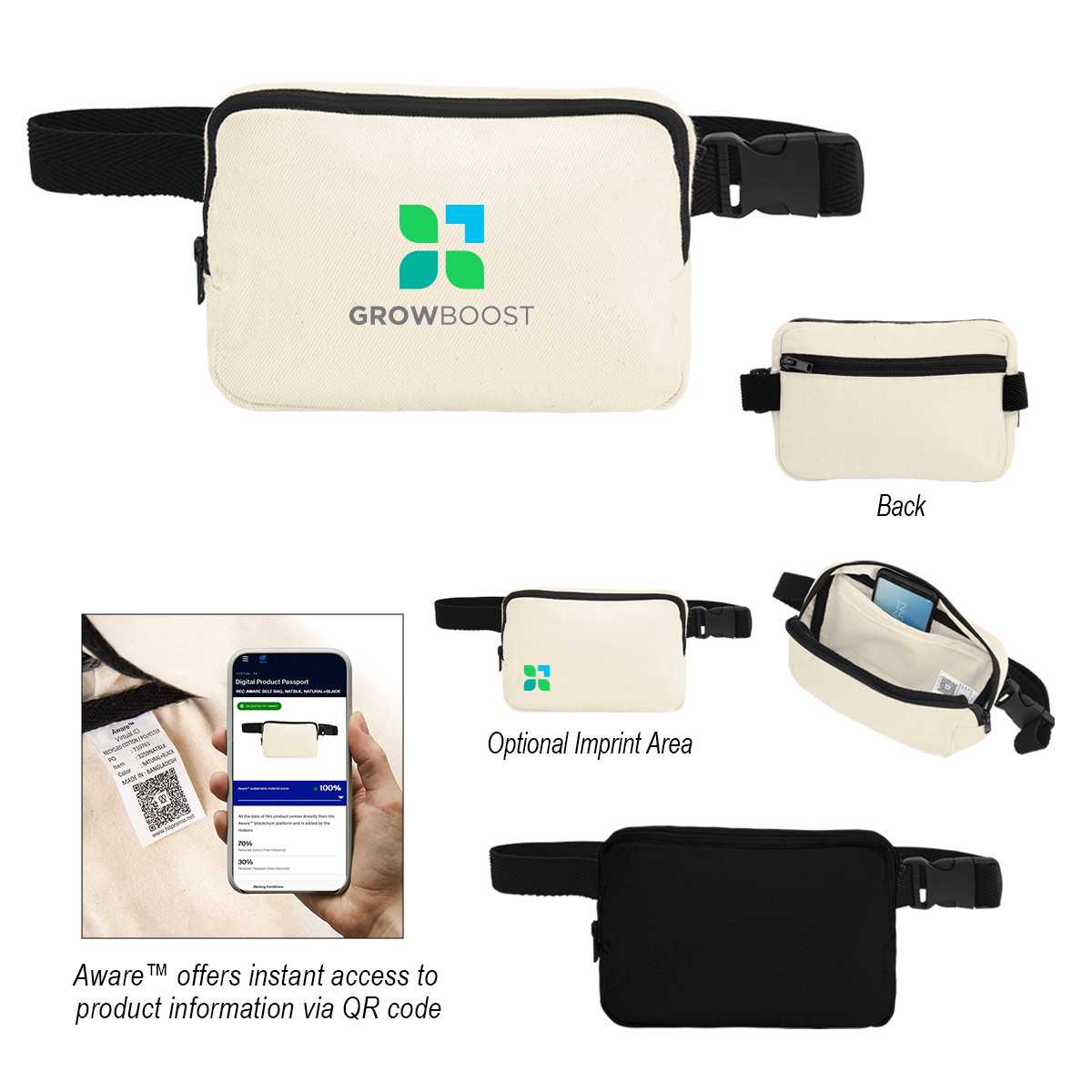 Aware™ Recycled Cotton Canvas Belt Bag Product Image