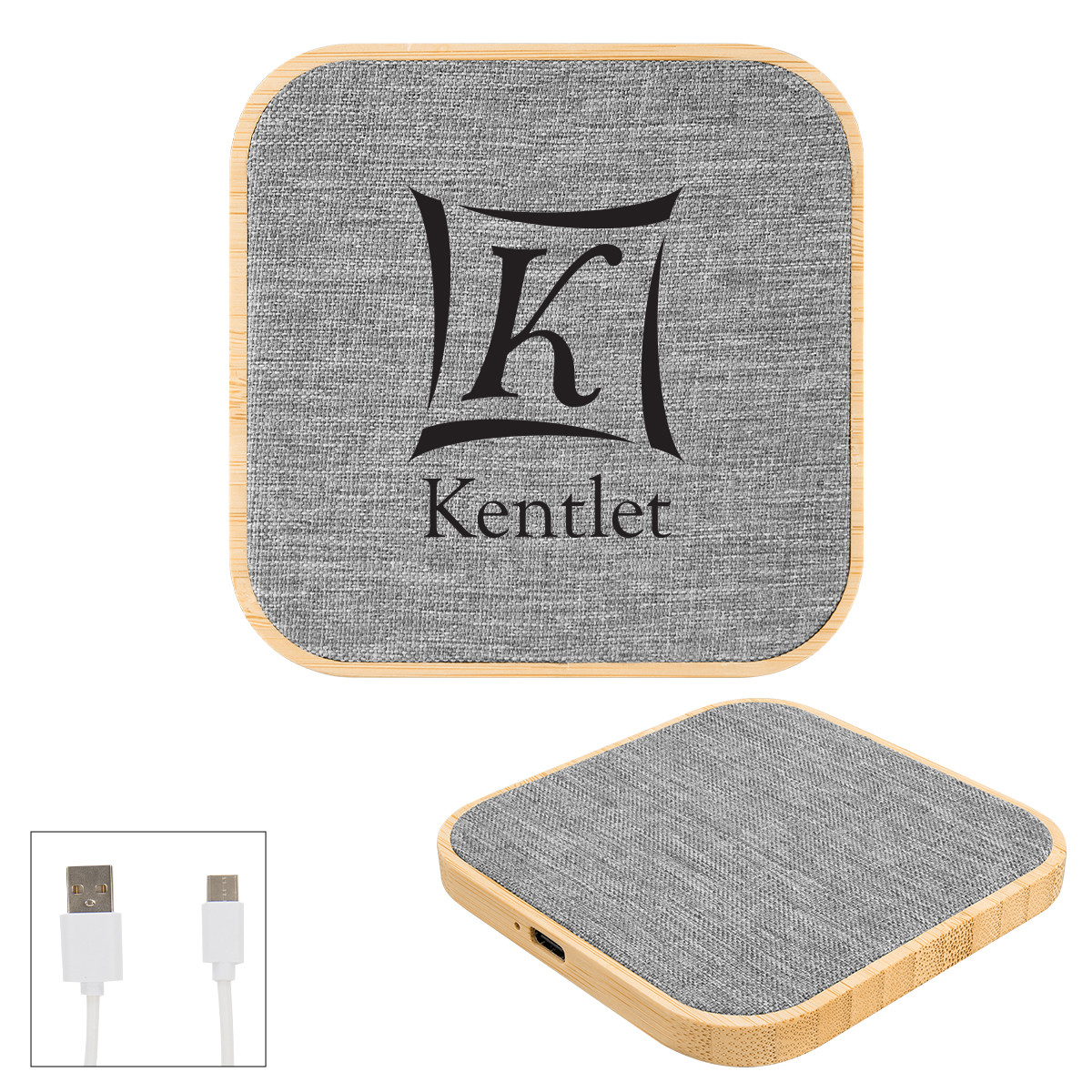 15W Bamboo & rPET Wireless Charger Product Image