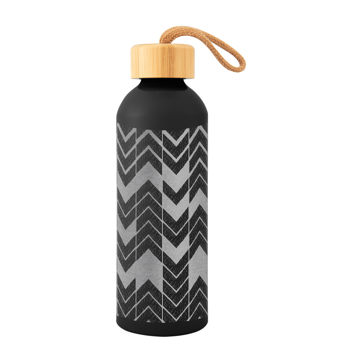 Full Laser Blaire Recycled Aluminum Bottle With Bamboo Lid - 25 Oz. Product Image