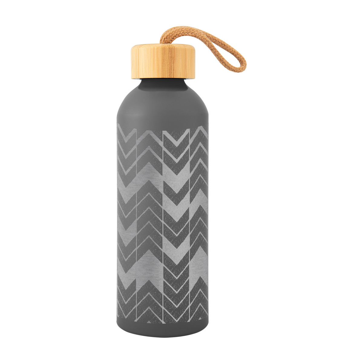 Full Laser Blaire Recycled Aluminum Bottle With Bamboo Lid - 25 Oz. Product Image