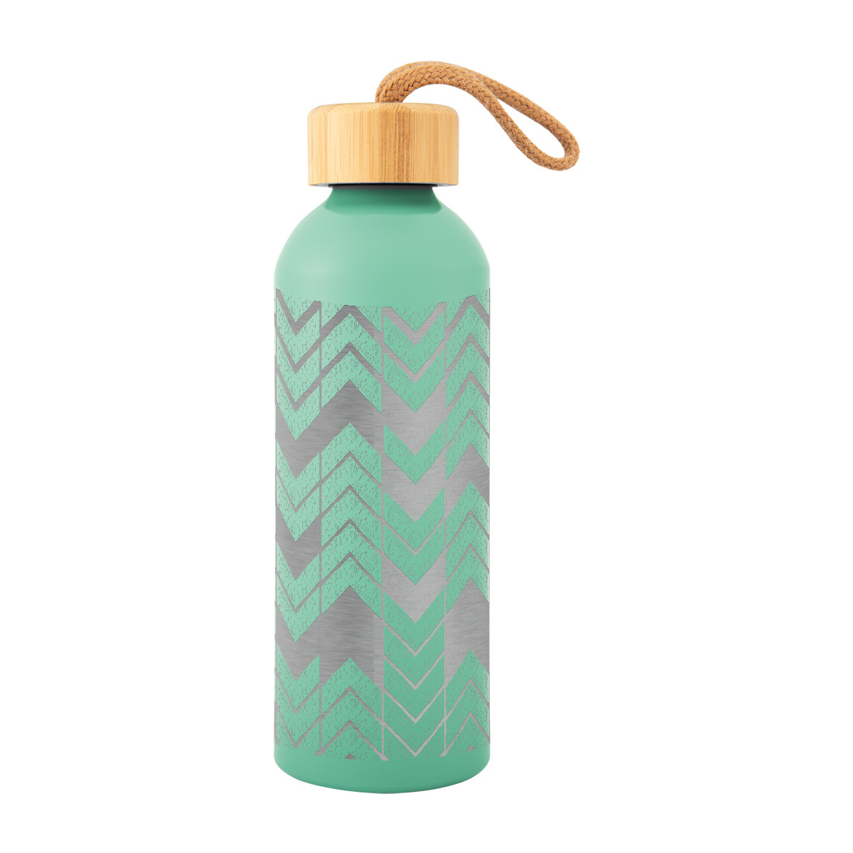 Full Laser Blaire Recycled Aluminum Bottle With Bamboo Lid - 25 Oz. Product Image