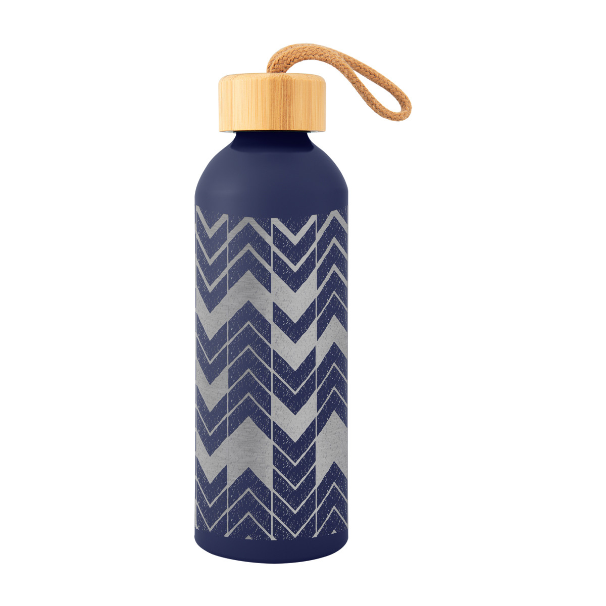 Full Laser Blaire Recycled Aluminum Bottle With Bamboo Lid - 25 Oz. Product Image