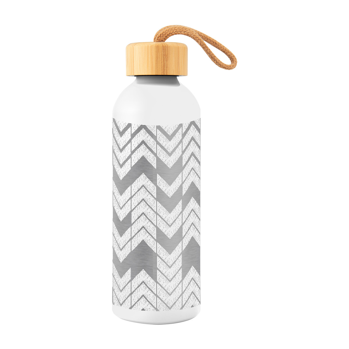 Full Laser Blaire Recycled Aluminum Bottle With Bamboo Lid - 25 Oz. Product Image