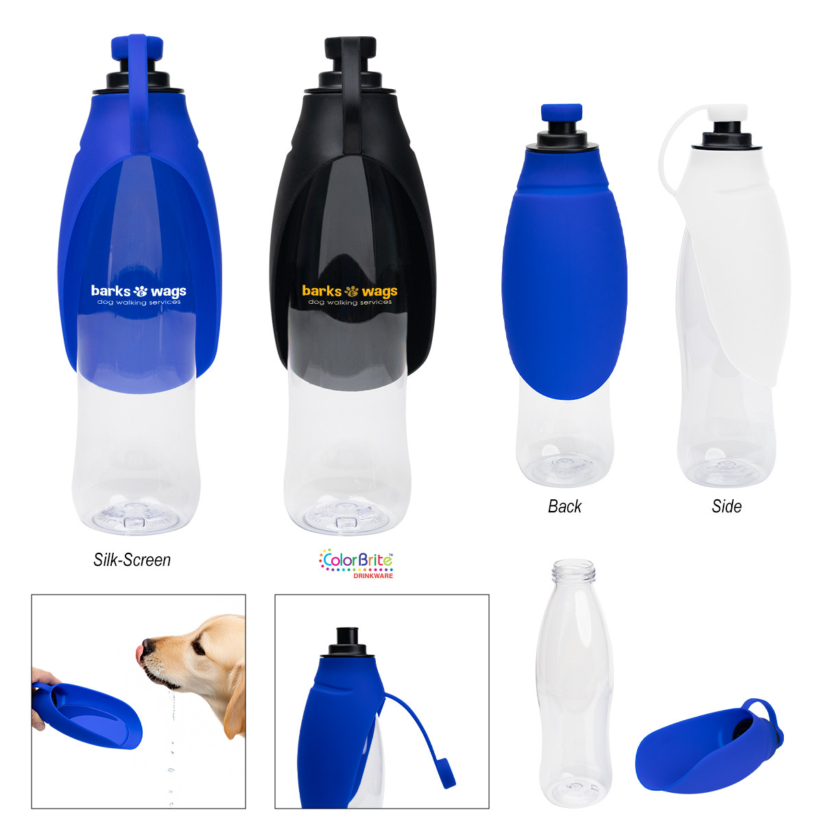 21 Oz. Recycled Pet Water Bottle & Dispensing Bowl Product Image
