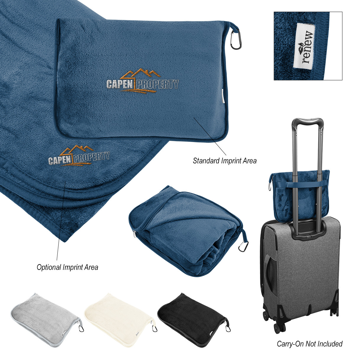 En Route rPET Travel Blanket With Trolley Pillow Pouch Product Image