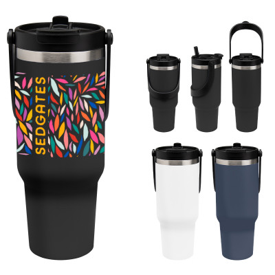 Full Color Peak Intrepid Recycled Stainless Steel Tumbler - 40 Oz. Product Image