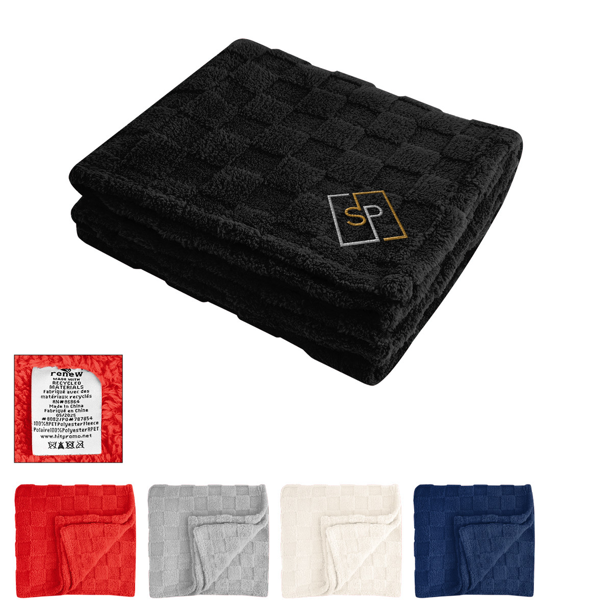 rPET Checkered Sherpa Blanket Product Image
