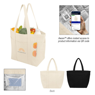 Aware™ 8 oz. 20 Can Recycled Cotton Cooler Tote Bag Product Image