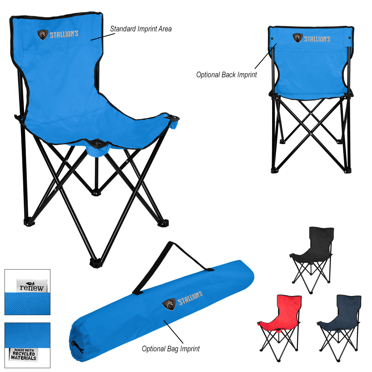 rPET Folding Chair With Carrying Bag Product Image